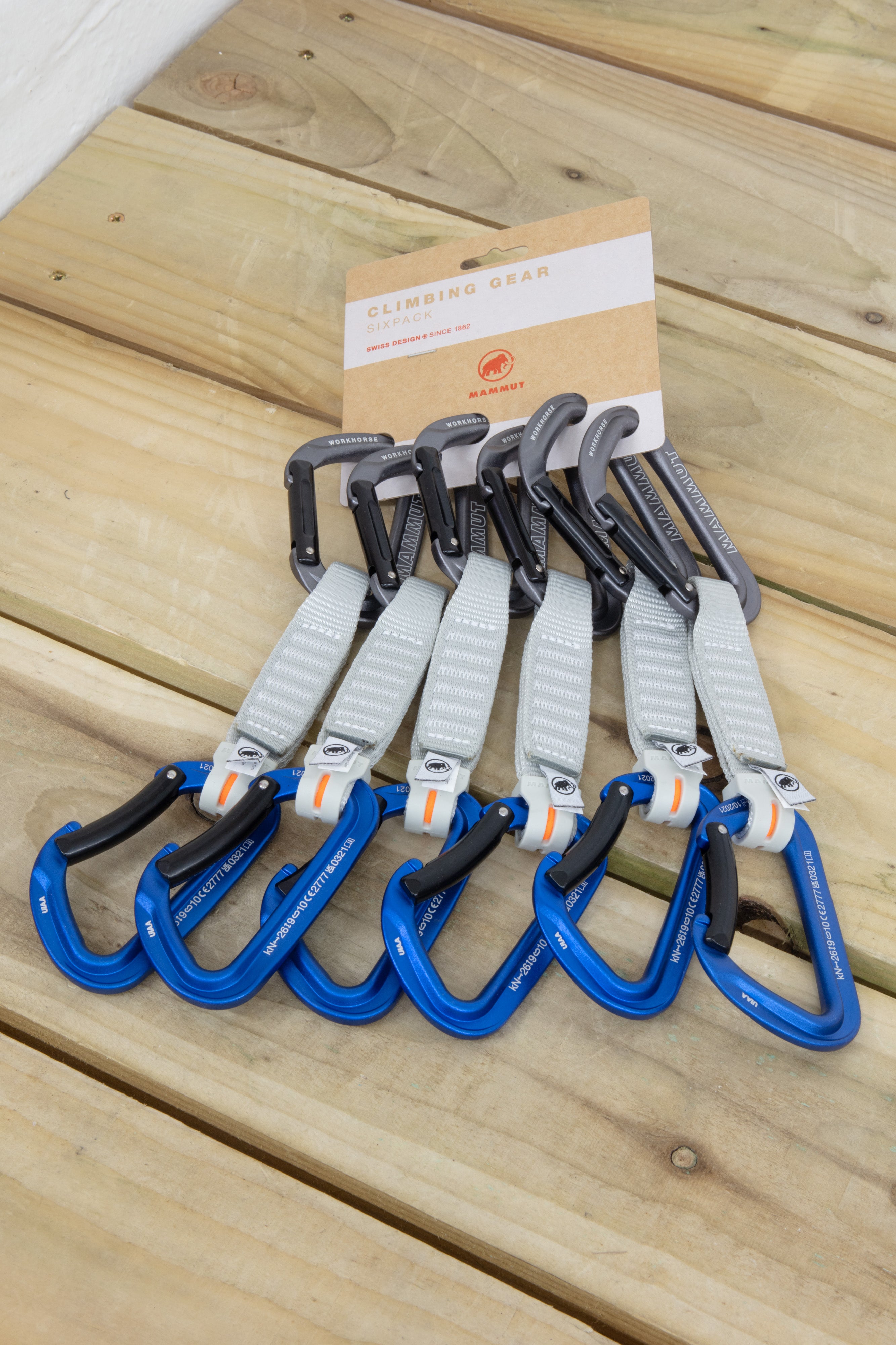 ■MAMMUT/Wall Key Lock Express Set/シルバー/オレンジ/マムート/クイックドロー/クライミング/カラビナ/6本セット Mammut - Workhorse Keylock Quickdraw - 6 Pack \u2013 Dick\u0027s Climbing